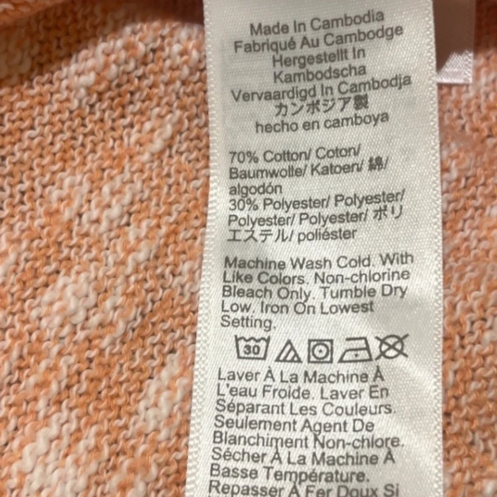 J. Crew Sweater Women's Size M Peach Orange Speckled Knit Cotton Blend Pullover‎